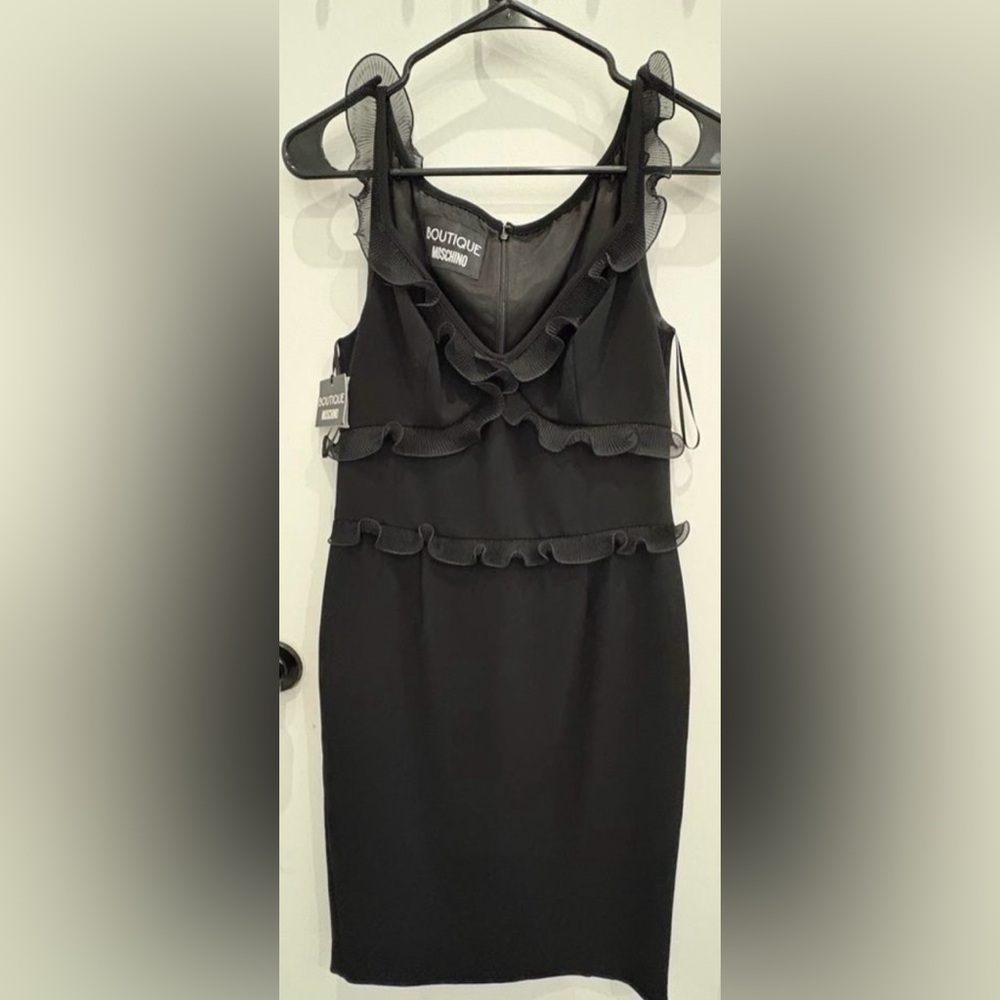 Moschino Black Ruffle Mini Dress